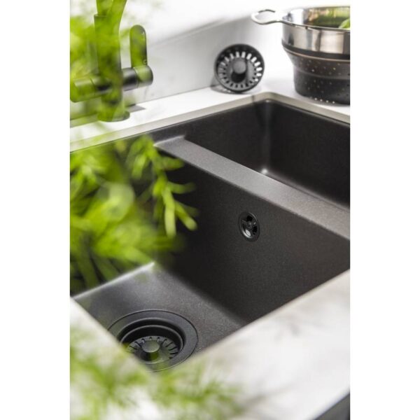 ABODE 90mm Basket Strainer Waste - Matt Black - Image 5