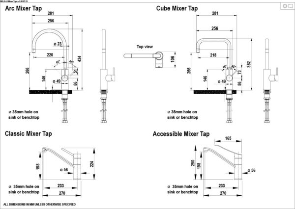 Zip Cube Mixer Tap (Hot & Cold only, NO BOILING) - Image 8