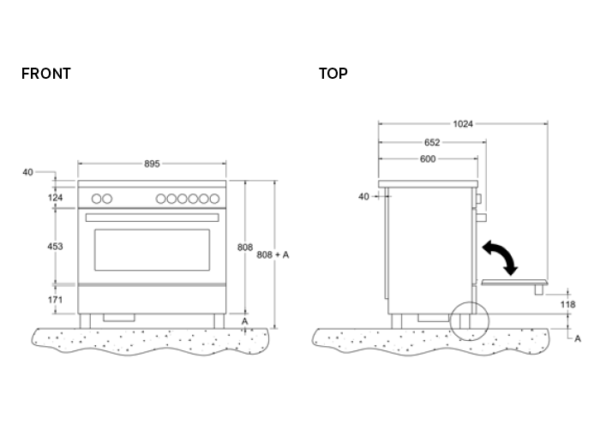 BERTAZZONI - Professional Series - 90cm Single Oven Range - Induction with Integrated Hood - Image 8